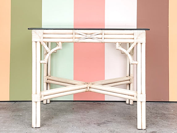 Fretwork Rattan Game Table