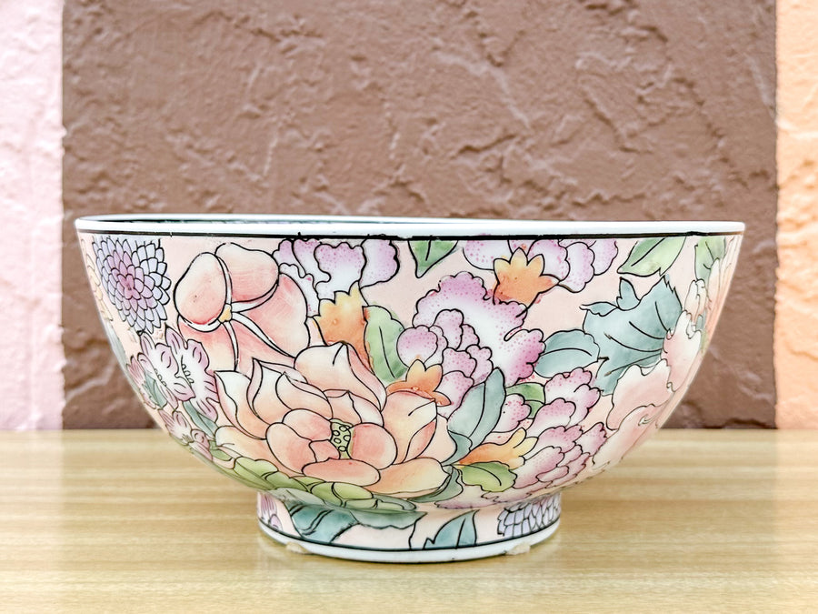 Colorful Floral Vase and Bowl