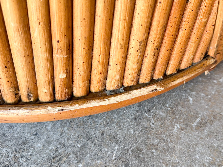 Old Florida Rattan Chair and Ottoman