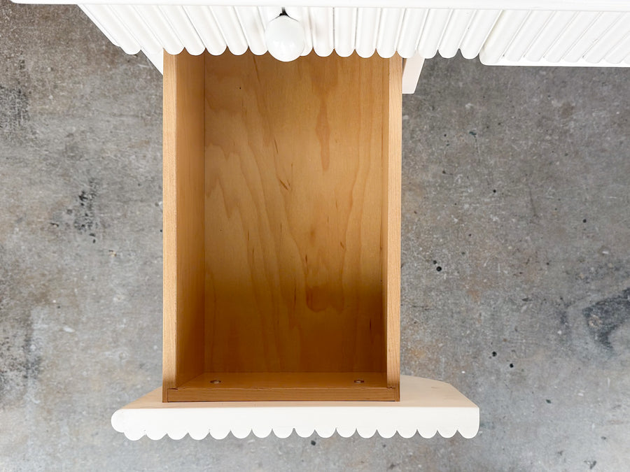 Custom Wood and Rattan Painted Desk