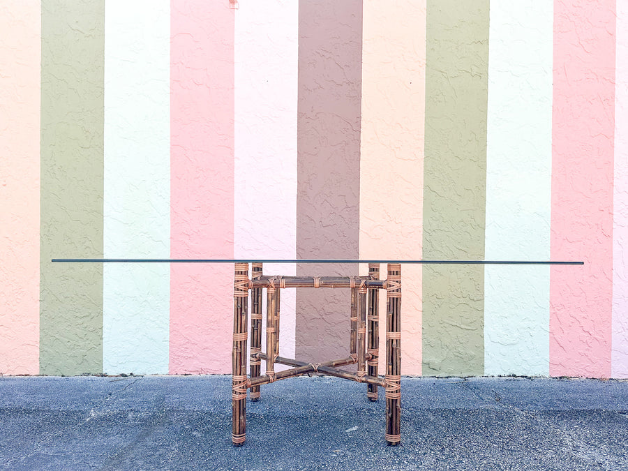 McGuire Style Rattan Dining Table