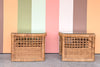 Pair of Rattan Wrapped Side Tables