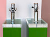 Pair of Kelly Green MCM Lucite Lamps