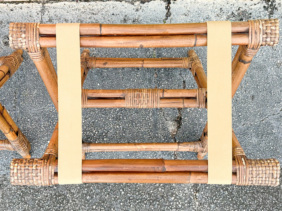 Pair of Rattan Luggage Racks