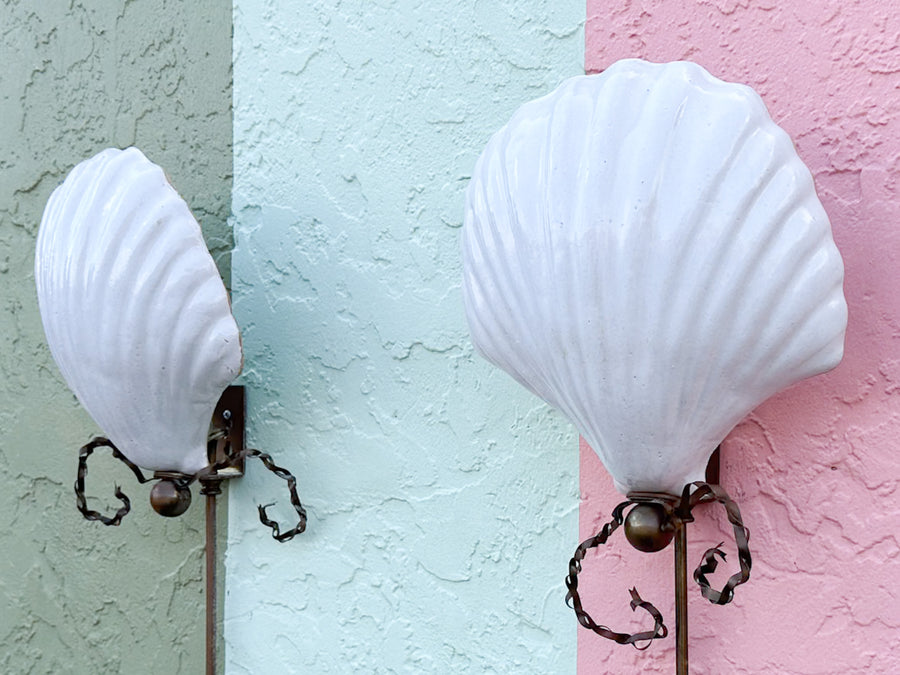Pair of Epic Shell Wall Sconces