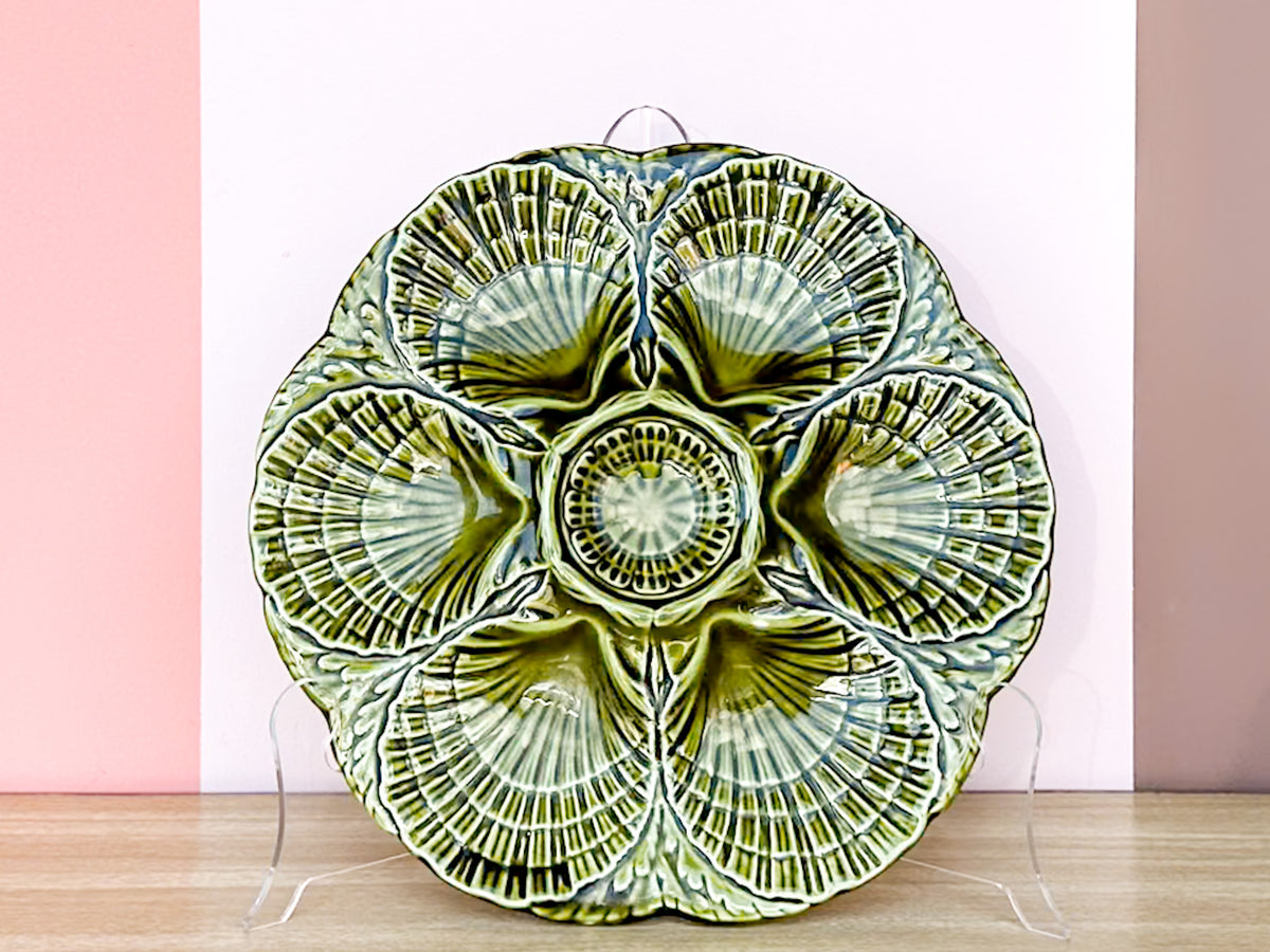 Grass Green French Oyster Plate