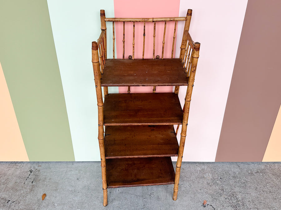 Petite Tortoiseshell Rattan Etagere