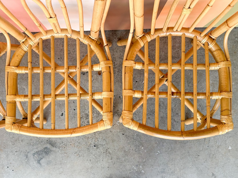 Set of Four Rattan Dining Chairs