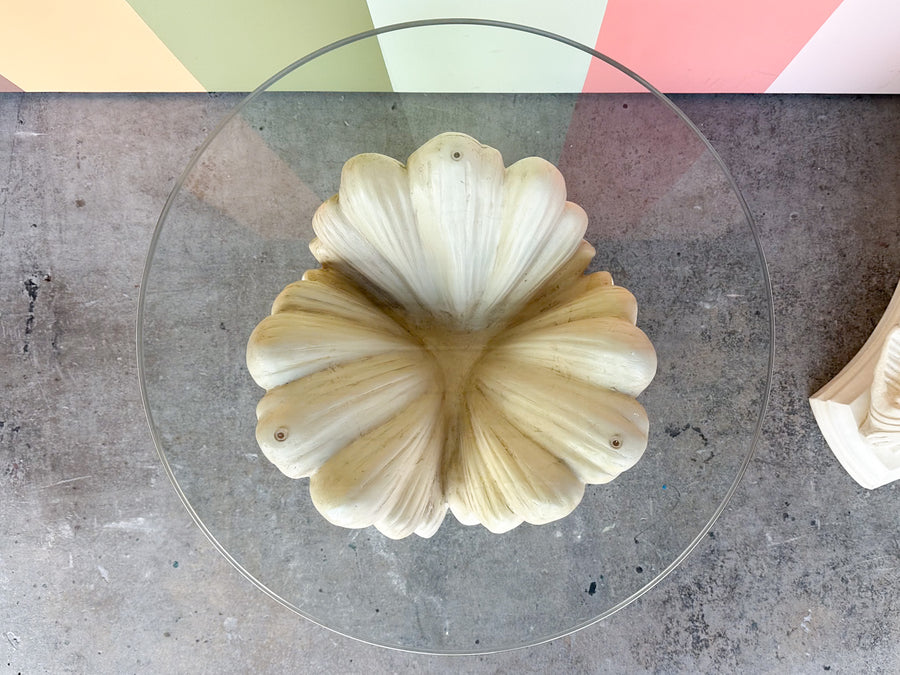 Pair of Shell Chic Plaster Side Tables