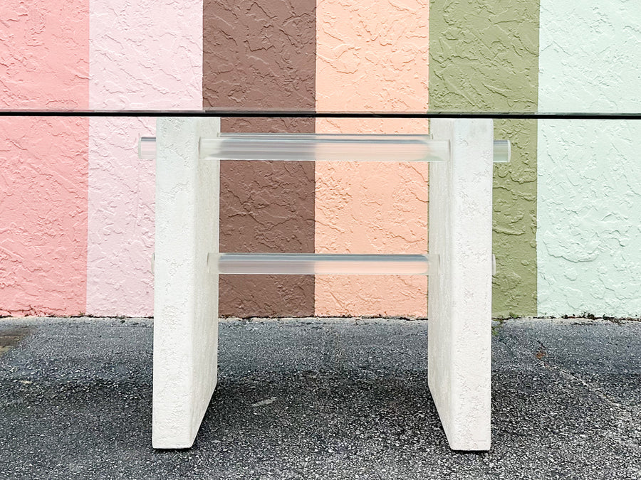 Lucite and Stone Dining Table