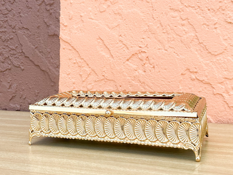 Brass Shellegance Tissue Box