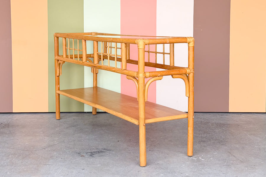 Old Florida Rattan Console