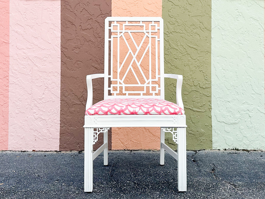 Set of Six Fretwork Dining Chairs