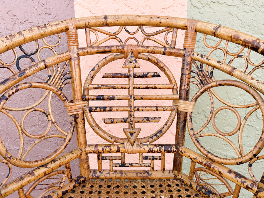 Fab Tortoiseshell Rattan Barrel Chair