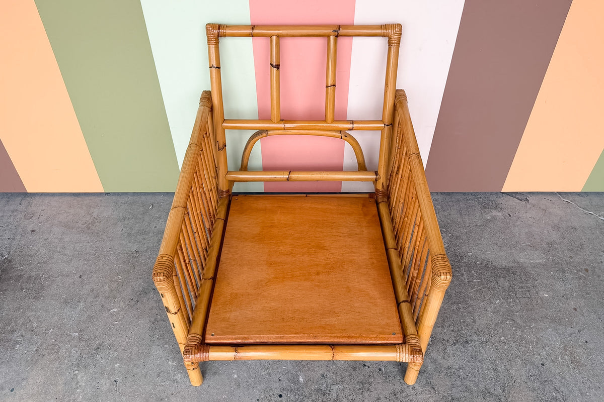 Old Florida Rattan Lounge Chair