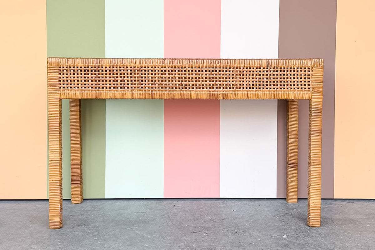Coastal Chic Woven Rattan Desk