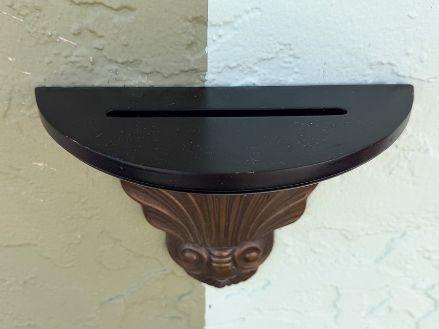 Pair of Brass Shell Wall Shelves