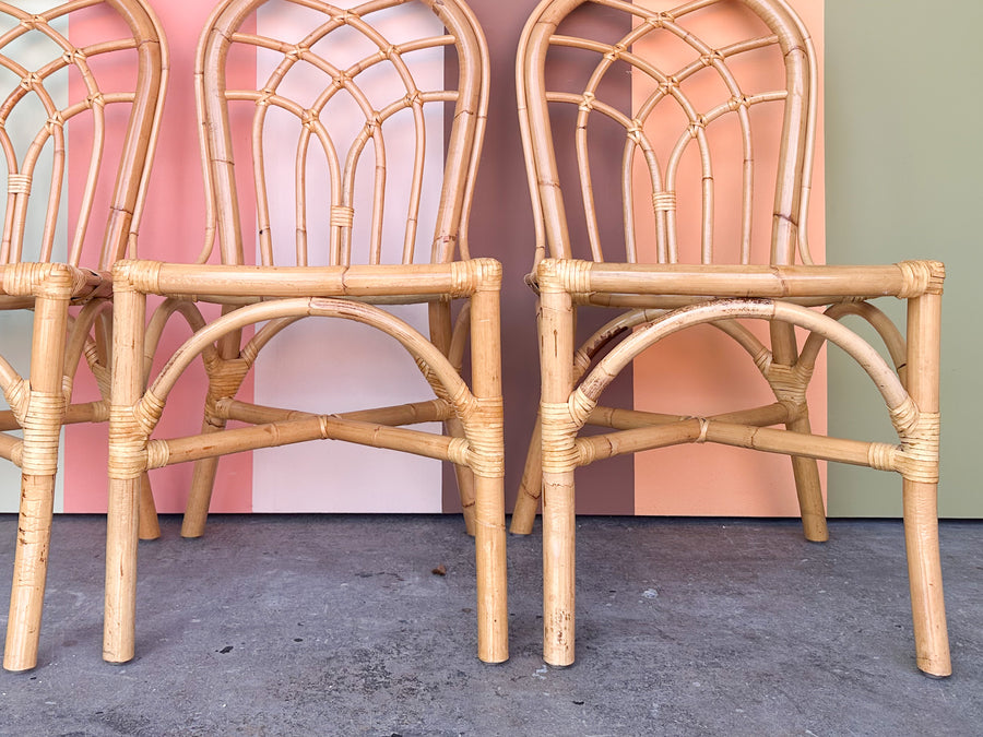 Set of Four Rattan Dining Chairs