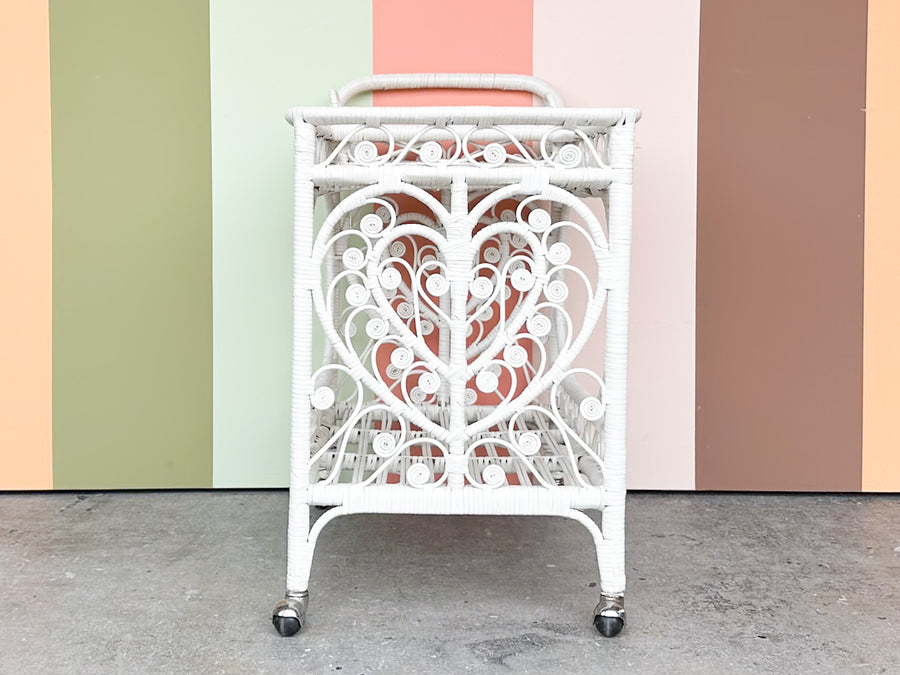 Sweet Fiddlehead Wicker Bar Cart