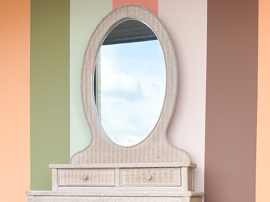 Henry Link Wicker Chest with Mirror