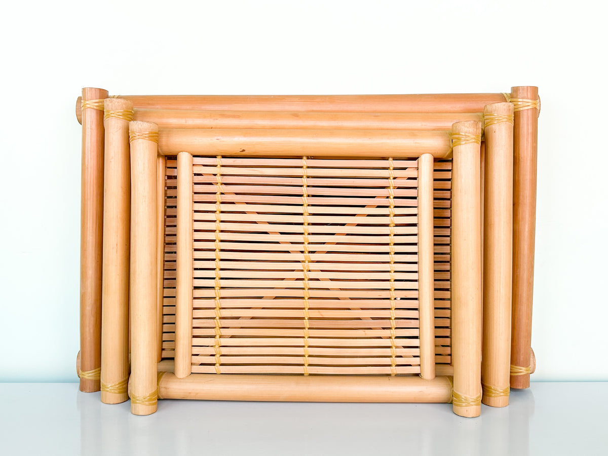 Set of Three Bamboo Trays