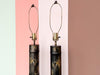 Pair of Etched Brass Bamboo Lamps