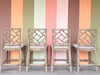 Set of Four Chippendale Rattan Counter Stools