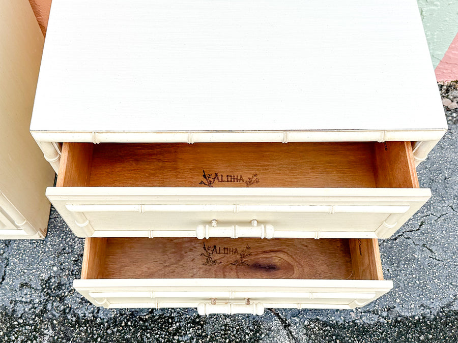 Pair of Faux Bamboo Nightstands