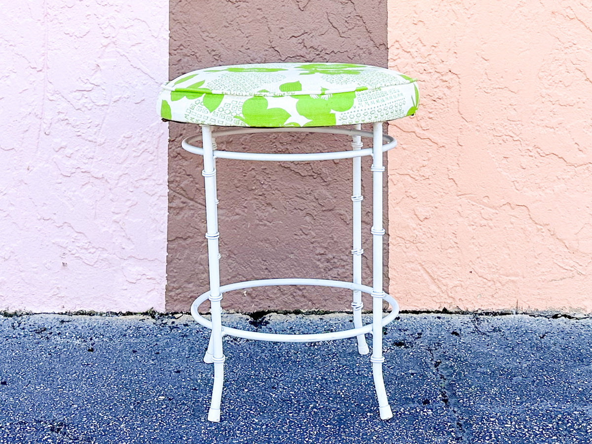 Lime Green Faux Bamboo Stool