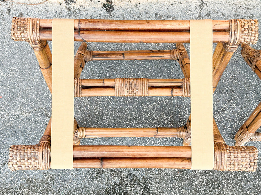 Pair of Rattan Luggage Racks