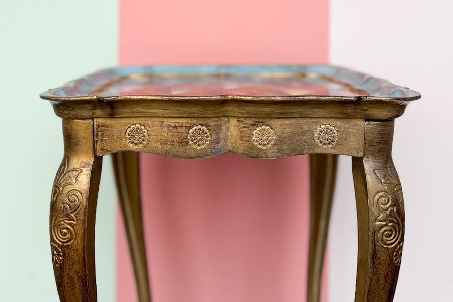 Blue Regency Decoupage Telephone Bench