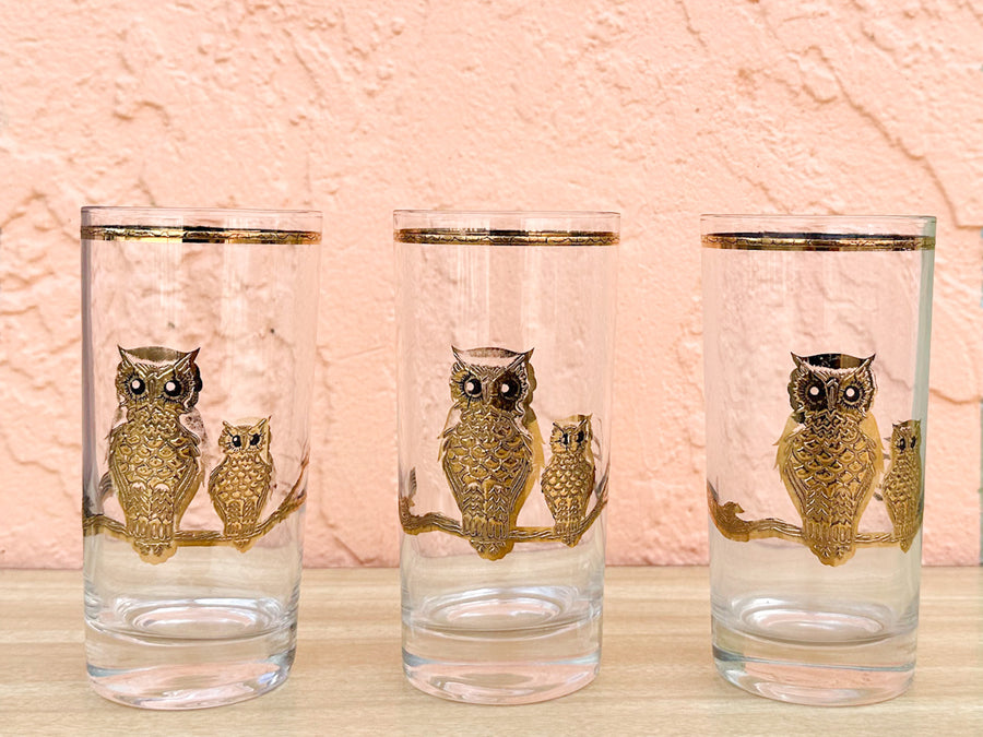 Set of Five Culver Owl Glassware