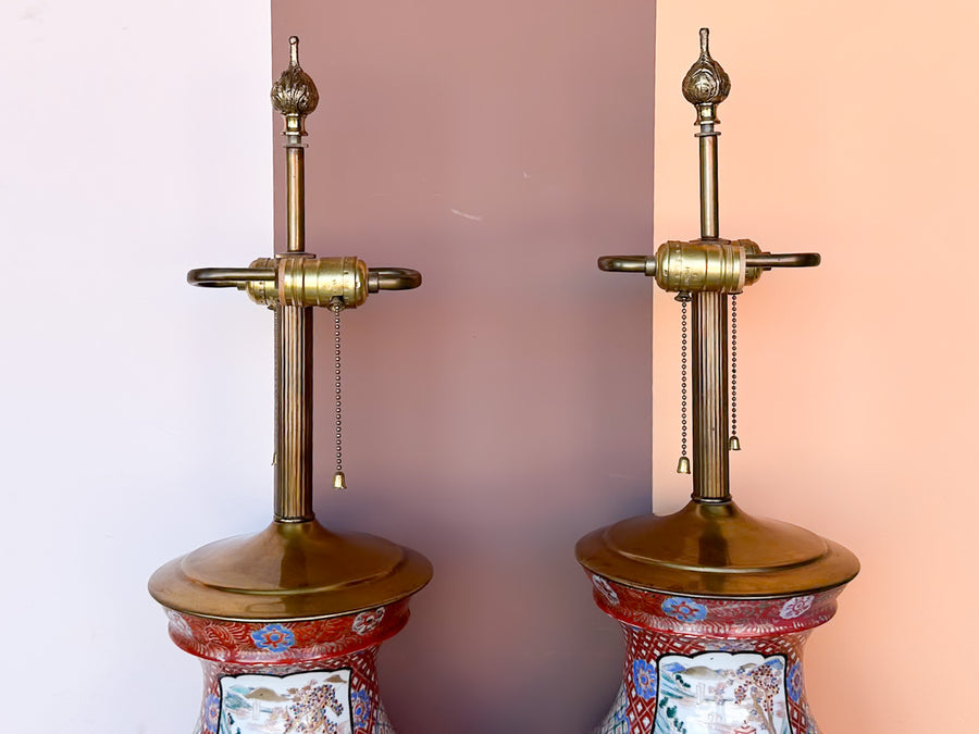 Pair of Large Chinoiserie Chic Lamps
