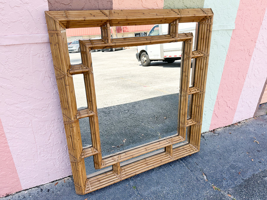 Large Kreiss Rattan Mirror