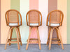 Set of Three Rattan Bar Stools