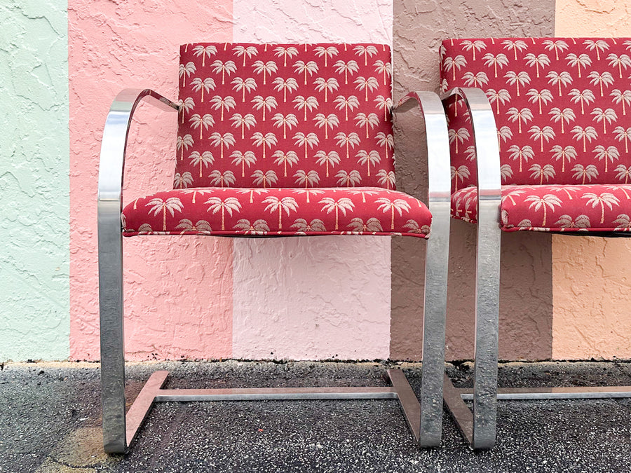 Set of Four Chic Chrome Dining Chairs