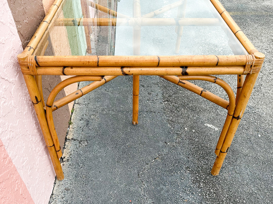 Old Florida Rattan Dining Table
