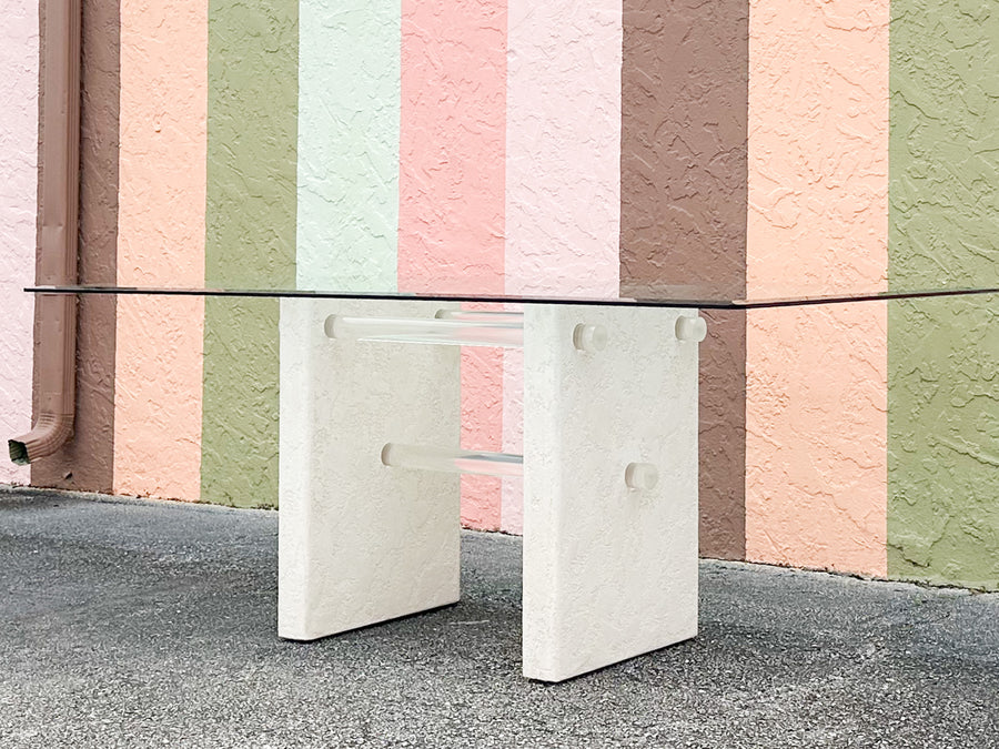 Lucite and Stone Dining Table
