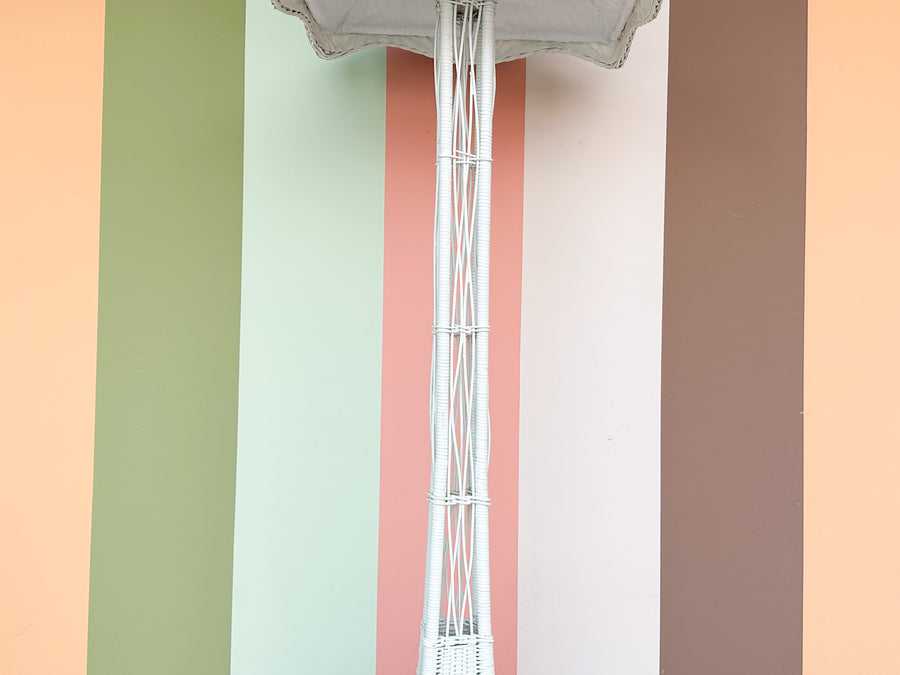 Pagoda Style Wicker Floor Lamp