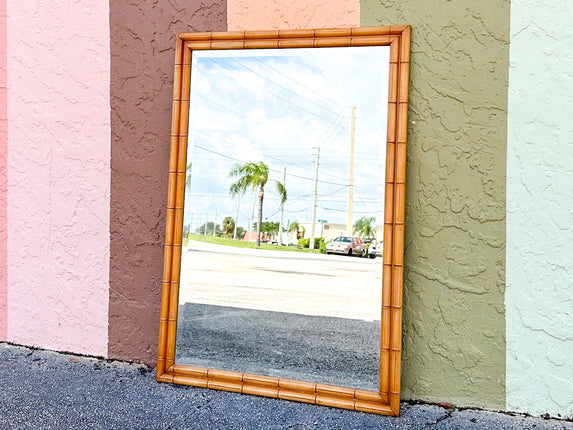 Simple Chic Faux Bamboo Mirror