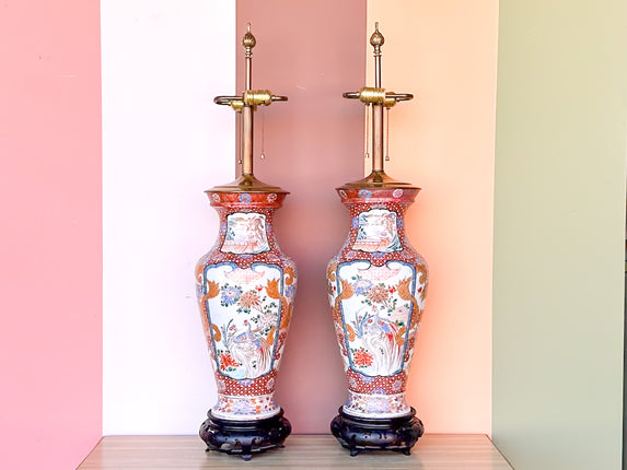 Pair of Large Chinoiserie Chic Lamps