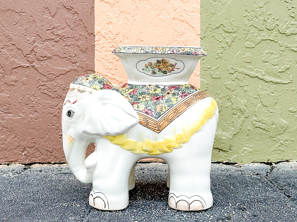 So 70s Ceramic Elephant Garden Seat