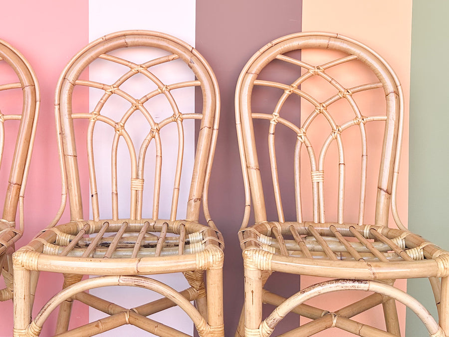 Set of Four Rattan Dining Chairs