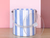 Blue and White Striped Ice Bucket