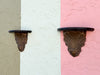 Pair of Brass Shell Wall Shelves