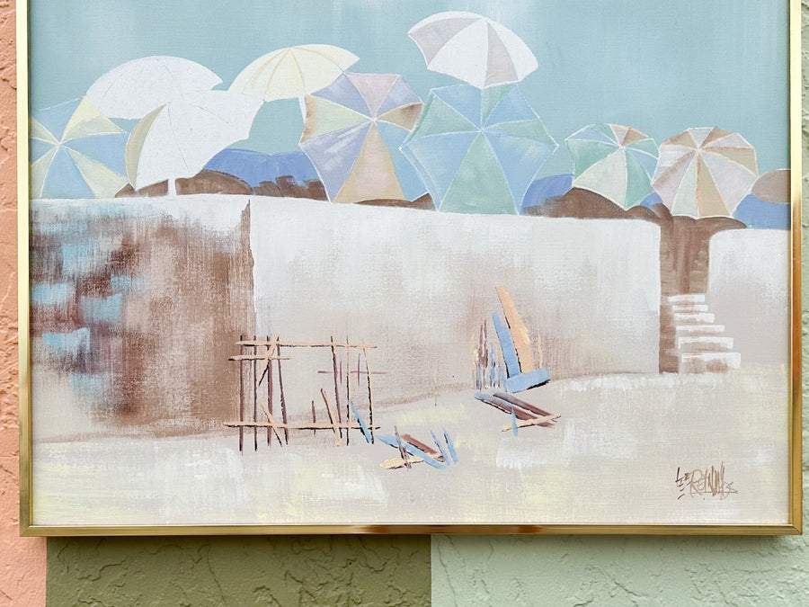 Beach Umbrellas Original Art by Lee Reynolds