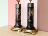 Pair of Etched Brass Bamboo Lamps