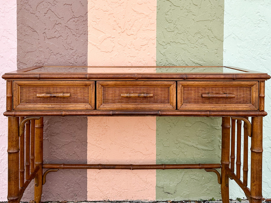 Handsome Faux Bamboo Writing Desk