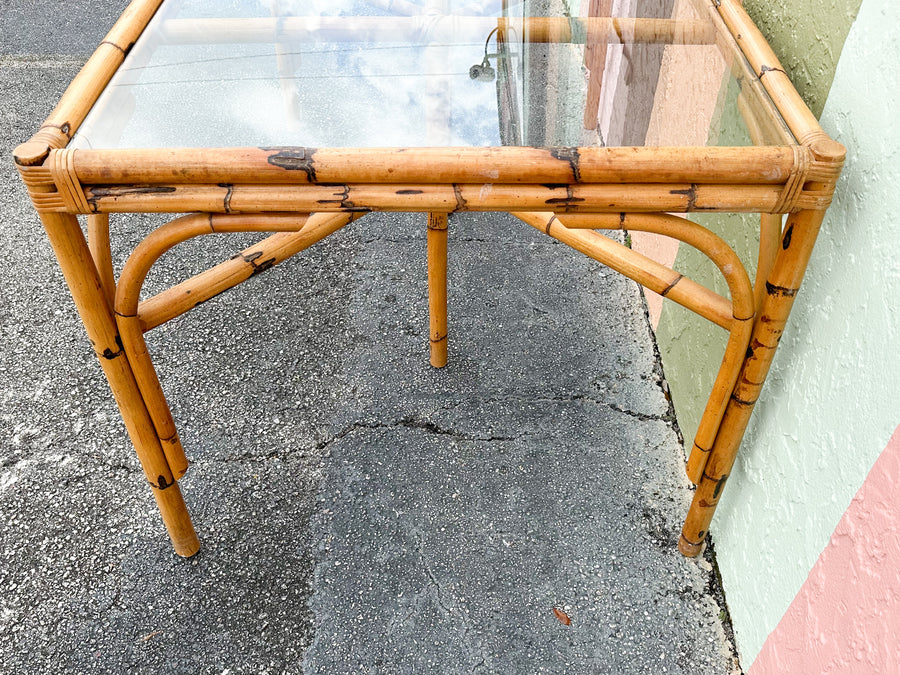 Old Florida Rattan Dining Table