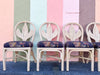 Set of Six Palm Frond Rattan Dining Chairs